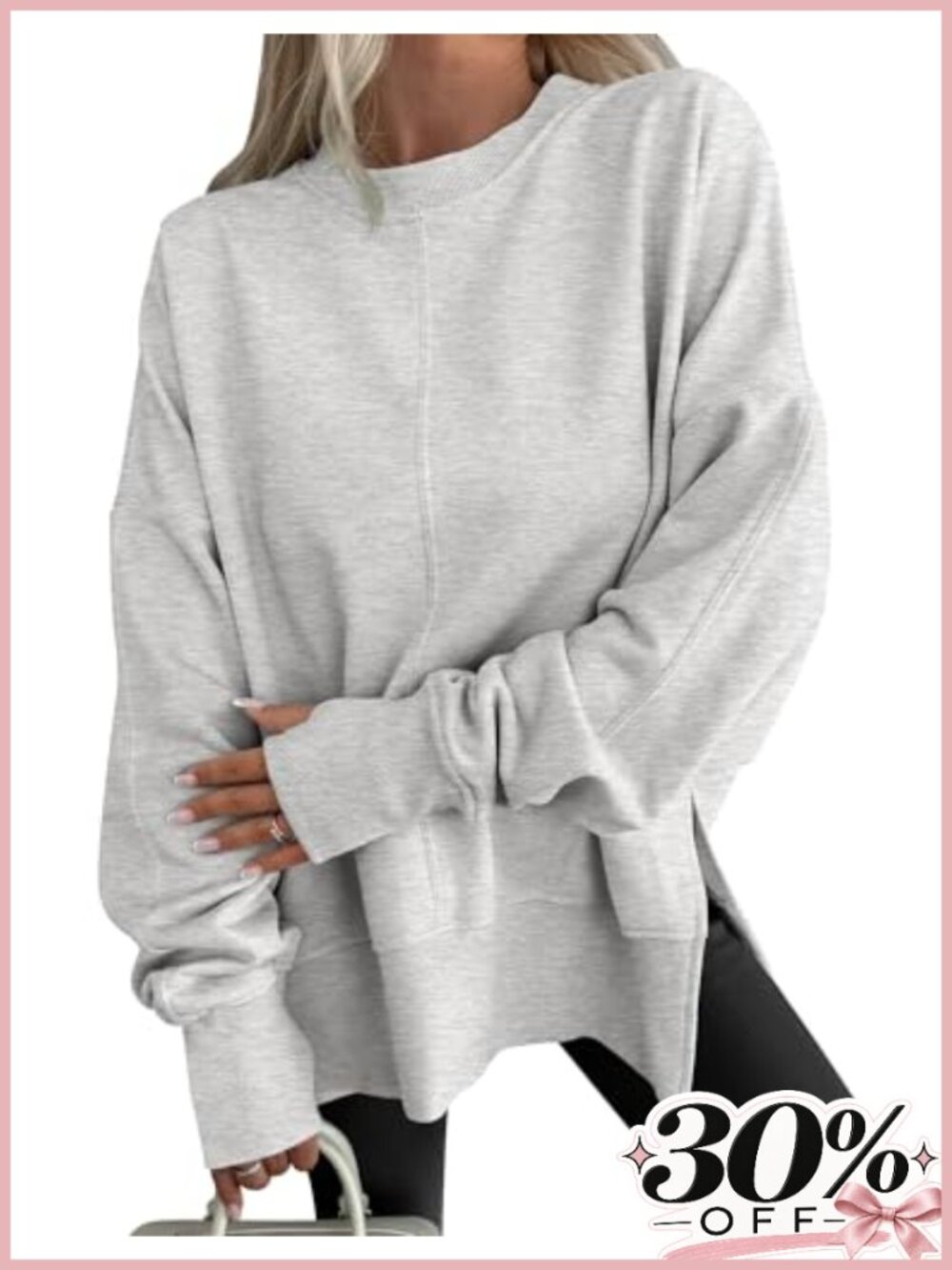 ANRABESS Women's Oversized Sweatshirt with Thumbhole Pullover